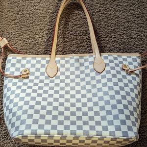 Gray Checker Purse Bundle